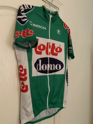 Vintage LOTTO EDDY MERCKX Domo Team Cycling Jersey BELGIUM Green White Medium 3