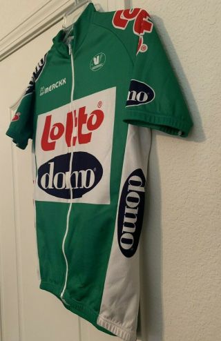 Vintage LOTTO EDDY MERCKX Domo Team Cycling Jersey BELGIUM Green White Medium 4