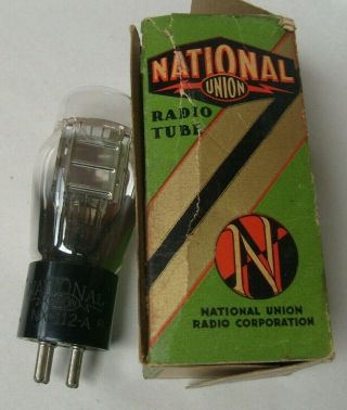 Vintage National Union Nx - 112 - A Tube 112a Engraved Base