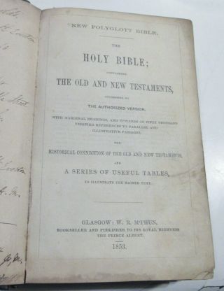 THE ENGLISH VERSION OF THE POLYGLOTT BIBLE/ 1853/ WITH 10 ENGRAVED MAPS & PLANS 4