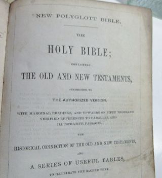 THE ENGLISH VERSION OF THE POLYGLOTT BIBLE/ 1853/ WITH 10 ENGRAVED MAPS & PLANS 7