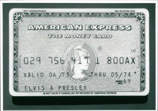 Elvis Presley: Signed American Express Bar - Vintage Photo