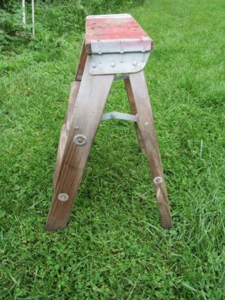 Vintage Small Wooden Step Ladder / Step Stool.  Plant Stand.  24 ".  Chippy Paint