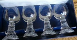 Vintage Set 4 Thomas West Germany Bacchus Crystal Glass Wine Glasses Goblets