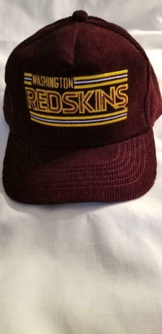 Vintage Drew Pearson Nfl Washington Redskins Corduroy Snapback Hat Baseball Cap
