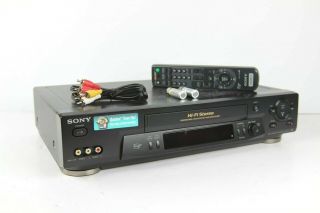 Sony Slv - N71 Vcr Hi Fi Stereo Bundle With Remote Batteries And Rca Cables