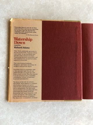 WATERSHIP DOWN by Richard Adams 1st Ed.  USA Macmillan Printing (1972 HC/DJ 1974) 4
