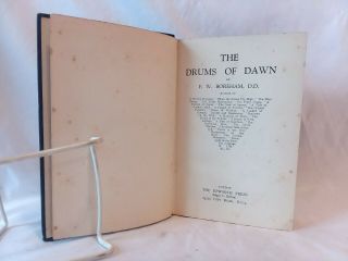 F.  W.  Boreham THE DRUMS OF DAWN vintage 1933 1st edition HB Epworth Press 5