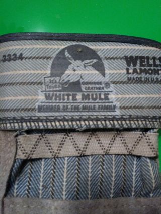 Vintage Wells Lamont White Mule Cowhide Leather Sz Medium Almost Broken in 3