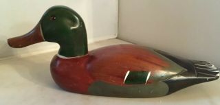 Mallard Duck - Wooden,  Hand Carved & Painted - Signed