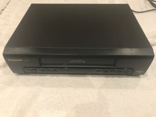 Panasonic PV - 7401 4 Head Omnivision VCR VHS Recorder/Player w/ Remote,  AV Cables 4