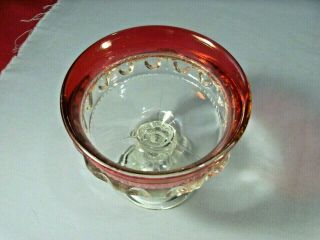 VINTAGE TIFFIN RUBY RED FLASH KINGS CROWN THUMBPRINT COVERED CANDY - DISH 7.  5 X 5. 3