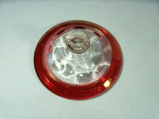 VINTAGE TIFFIN RUBY RED FLASH KINGS CROWN THUMBPRINT COVERED CANDY - DISH 7.  5 X 5. 4