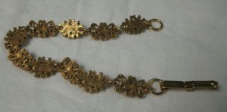 Vintage Florenza Linked Signed Cabochon Bracelet 1950 ' s 6
