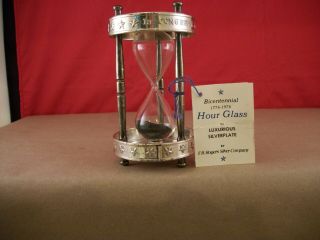 Vintage Bicentennial F B Rogers Silver Co.  Silverplate Hour Glass