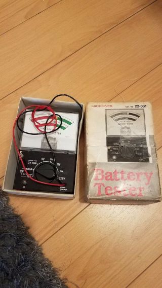 Vintage Micronta Radio Shack 22 - 031 Analog Battery Tester Meter & Box