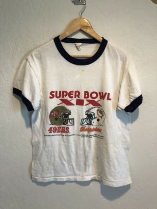 Vintage San Francisco 49ers 1985 Bowl Xix T - Shirt Size Large (fits Small)