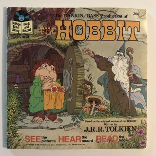 The Hobbit Read Along Book & Record J.  R.  R.  Tolkien Vintage Walt Disney 1977 368