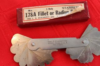 Vintage Starrett No.  178a Fillet Or Radius Gage Gauge Euc