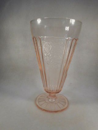 Vintage Anchor Hocking Pink Depression Glass Mayfair Open Rose Footed Parfait