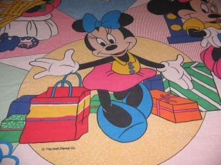 VINTAGE MINNIE MOUSE TWIN SIZE BED SHEET DISNEY COOL MINNIE RETRO MOD 2