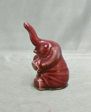 Vintage Shawnee Pottery Burgundy Color Elephant
