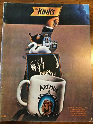 The Kinks “arthur” Piano Guitar 60s Rock Song Book & Sheet Music 1969 Vtg