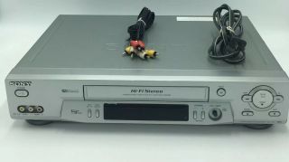 Sony Vcr Vhs Player Recorder Home Stereo Audio Video Silver Slv - N81