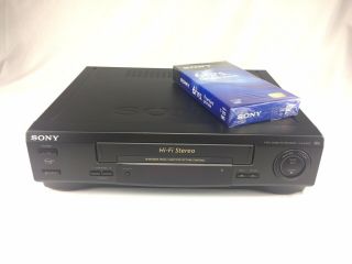 Sony Slv - 679hf Vcr Player Great,  Blank Vhs Tape 4 Head