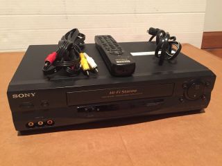 Sony Hi - Fi Stereo Vcr Vhs Player Model Slv - N55 With Remote And Cables