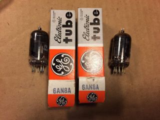 Matched Pair Nos Nib Ge 6an8a Tubes 1960s Strong Made In Usa