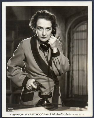Pauline Frederick Actress W.  Gun Phantom Of Crestwood 1932 Vintage Orig Photo