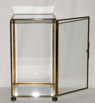 - Vintage Clear Glass & Brass Display Case Terrarium Rectangular Ex