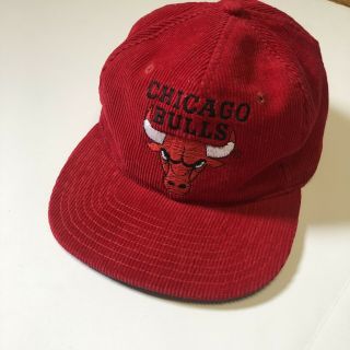 Vintage 90’s Chicago Bulls Corduroy Snapback Hat Nba Michael Jordan Sports Ball