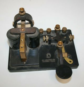 Vintage E.  F.  Johnson Learner Telegraph Set Key Dual Paddle Sounder Morse Code