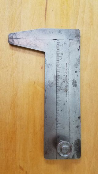Brown & Sharpe 4 " Slide Caliper 674 Vintage Machinist Measuring Tool Tenon