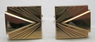 Vintage Swank Gold Tone Cufflinks 3d Square Triangle