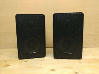 Pair Vtg Realistic Minimus - 7 Black Book Shelf Stereo System Speakers Radio Shack