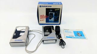 Vintage Sanyo M - G98d Stereo Radio Cassette Player Portable Walkman Box