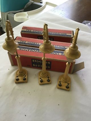 3 Lionel Vintage Prewar 58 Lamp Posts Ivory 3 Boxes.