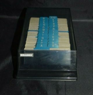 Vintage Rolodex Vip 24c Smokey Black Small File Address Index Blank Cards Usa
