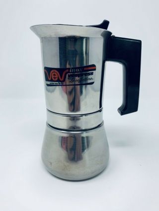 Vintage Vev Vespress Italy 6 Cup 18/10 Stainless Stovetop Espresso Machine