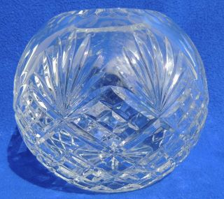 Vintage Hand Cut Lead Crystal Cut Glass Candy Bowl Flower Vase Dish 4207