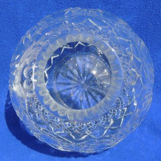 Vintage Hand Cut Lead Crystal Cut Glass Candy Bowl Flower Vase Dish 4207 4