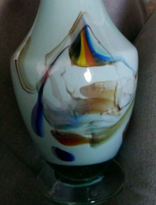 Vintage Murano Glass Vase Swirl Design Different Colours Fluted Unusual 60s 70s