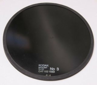 5 1/2 " 14cm Round Kodak No 3 Darkroom Safelight Glass Filter Vintage K15h