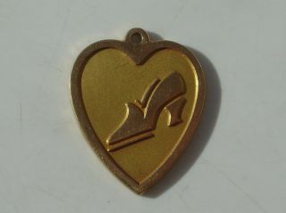 1/5 10k Gold Filled Charm Pendant Vintage Shoe In Heart National Charity League