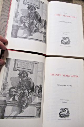 The Three Musketeers & Twenty Years After Alexandre Dumas Two Volumes Book