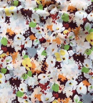 Vintage Rayon Fabric - Semi Sheer Floral - & Authentic 1940s - 4.  6 Yards