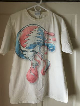 Vintage Grateful Dead Melting Steal Your Face T - Shirt Liquid Blue Tags 2001 - Gdp